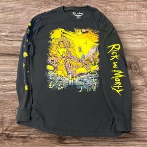 Rick and Morty Black Graphic Men's Shirt XL
